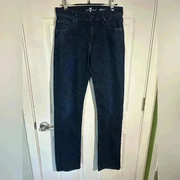 7 For All Mankind Standard Fit Straight Leg Jeans Dark Wash Denim size 28. Tall - Picture 1 of 12